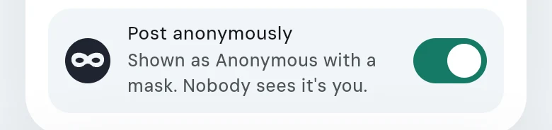 The Post anonymously switch, turned on, under the sides of a confession