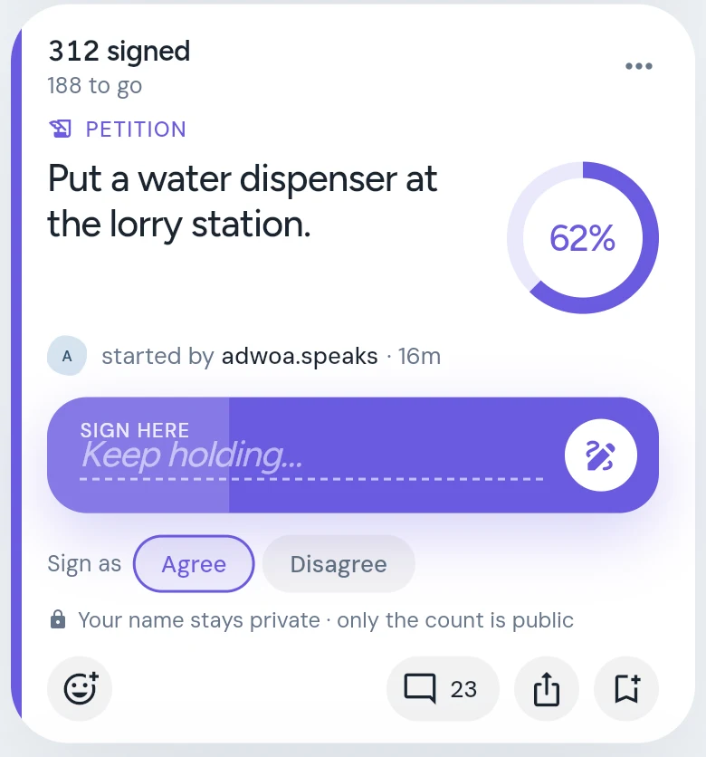 The same card while the bar is held: it is filling up and says Keep holding