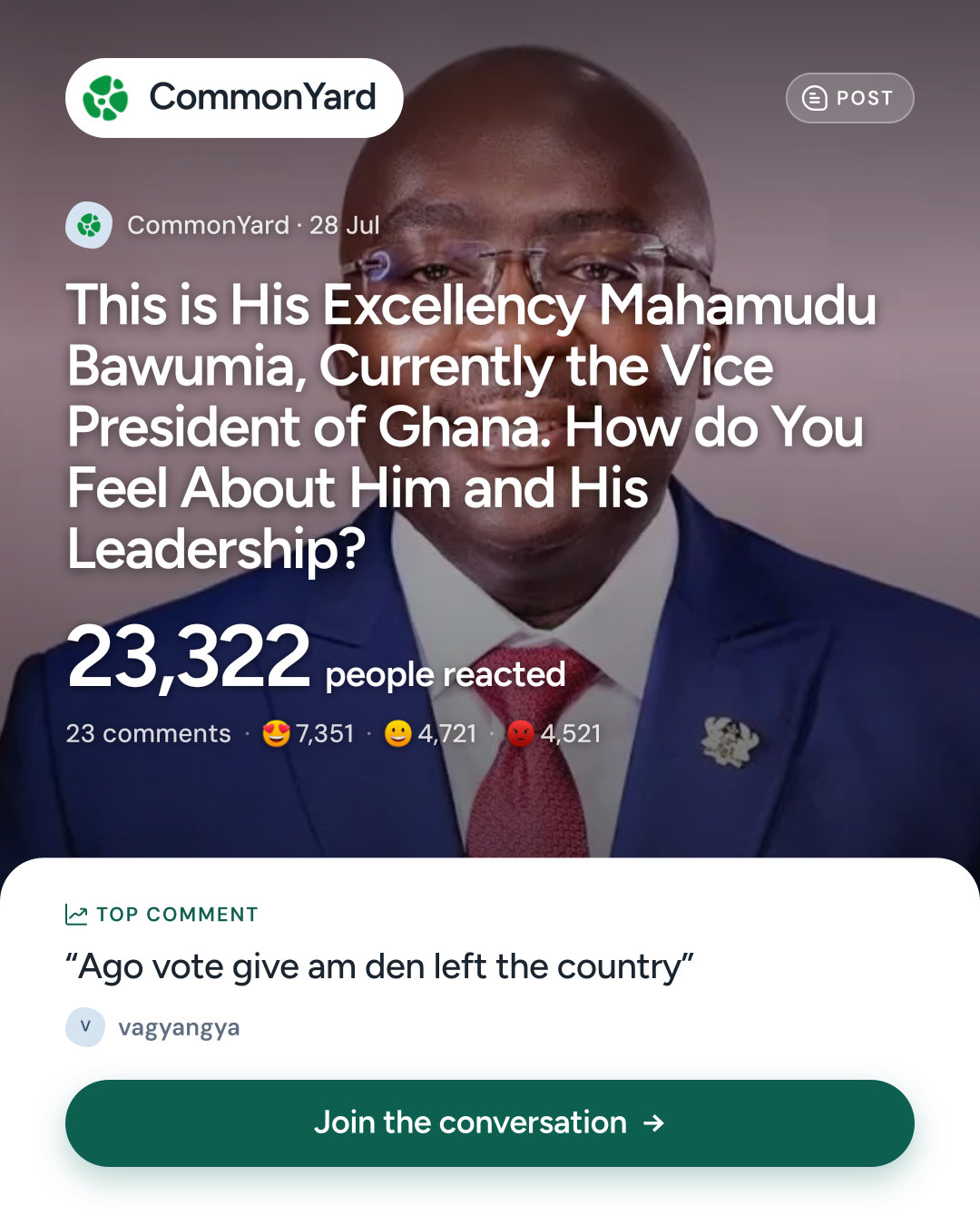This is His Excellency Mahamudu Bawumia, Currently the Vice Preside...