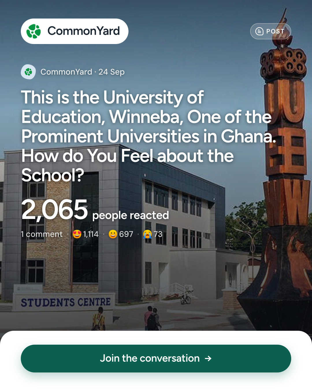 This is the University of Education, Winneba, One of the Prominent...