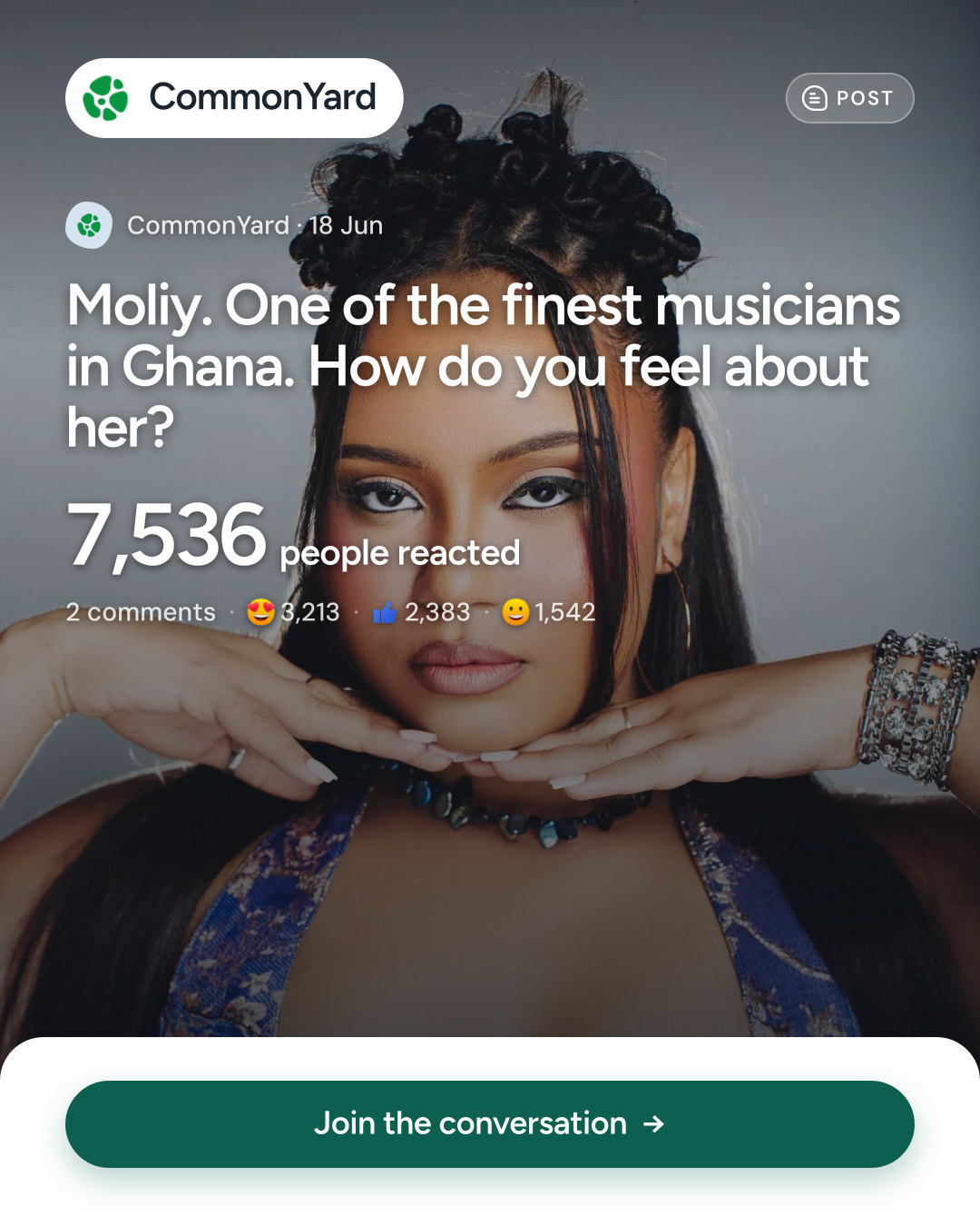 Moliy. One of the finest musicians in Ghana. How do you feel about...