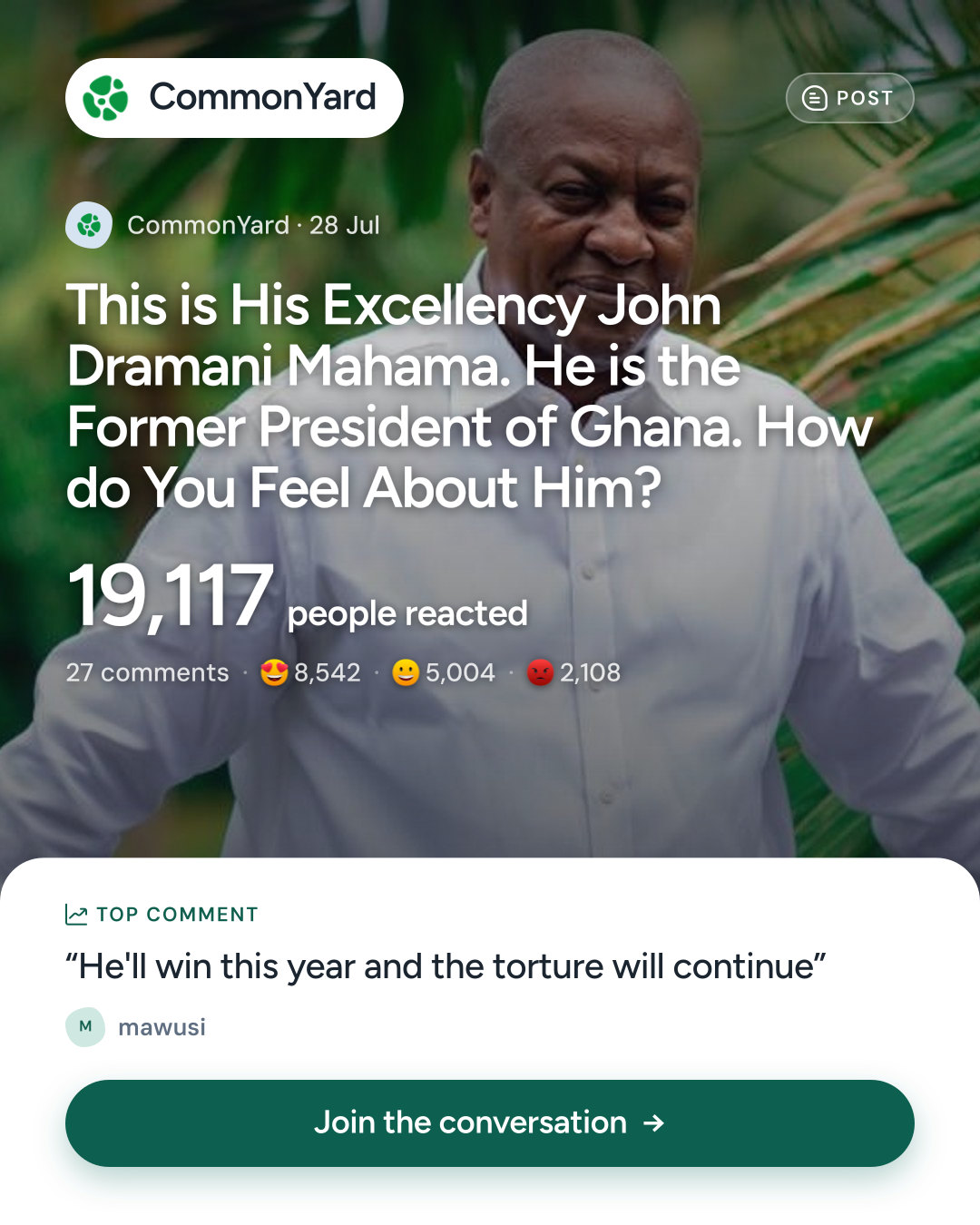 This is His Excellency John Dramani Mahama. He is the Former Presid...