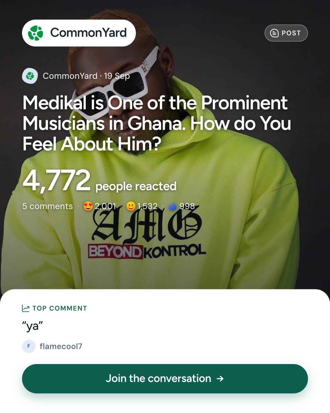 Medikal is One of the Prominent Musicians in Ghana. How do You Feel...