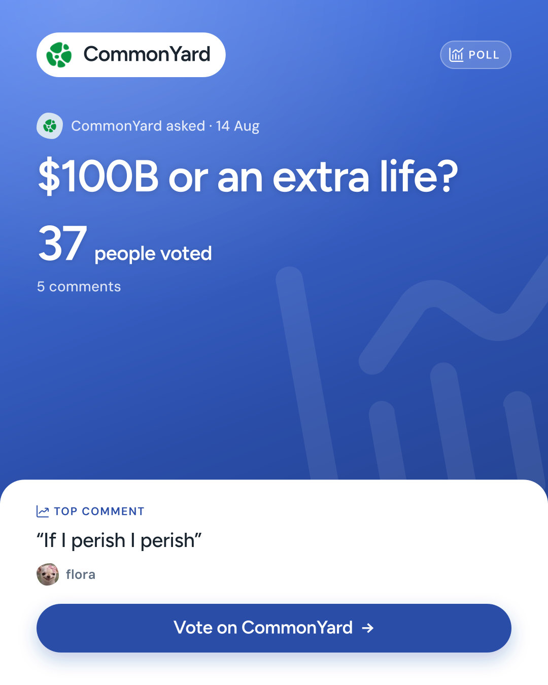$100B or an extra life?