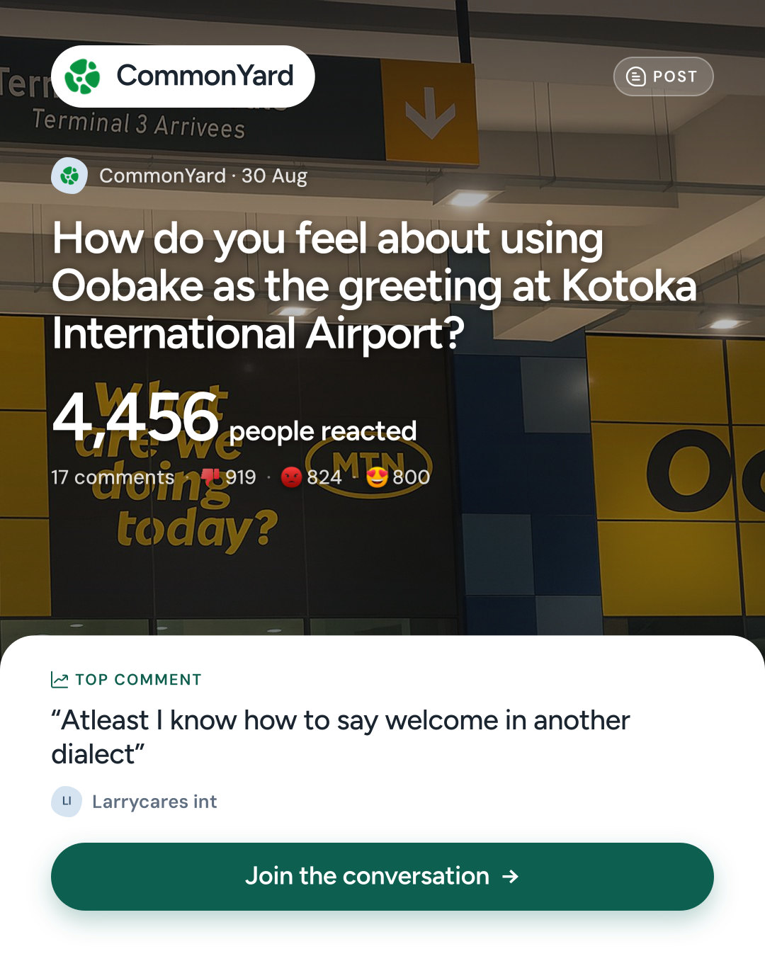 How do you feel about using Oobake as the greeting at Kotoka Intern...